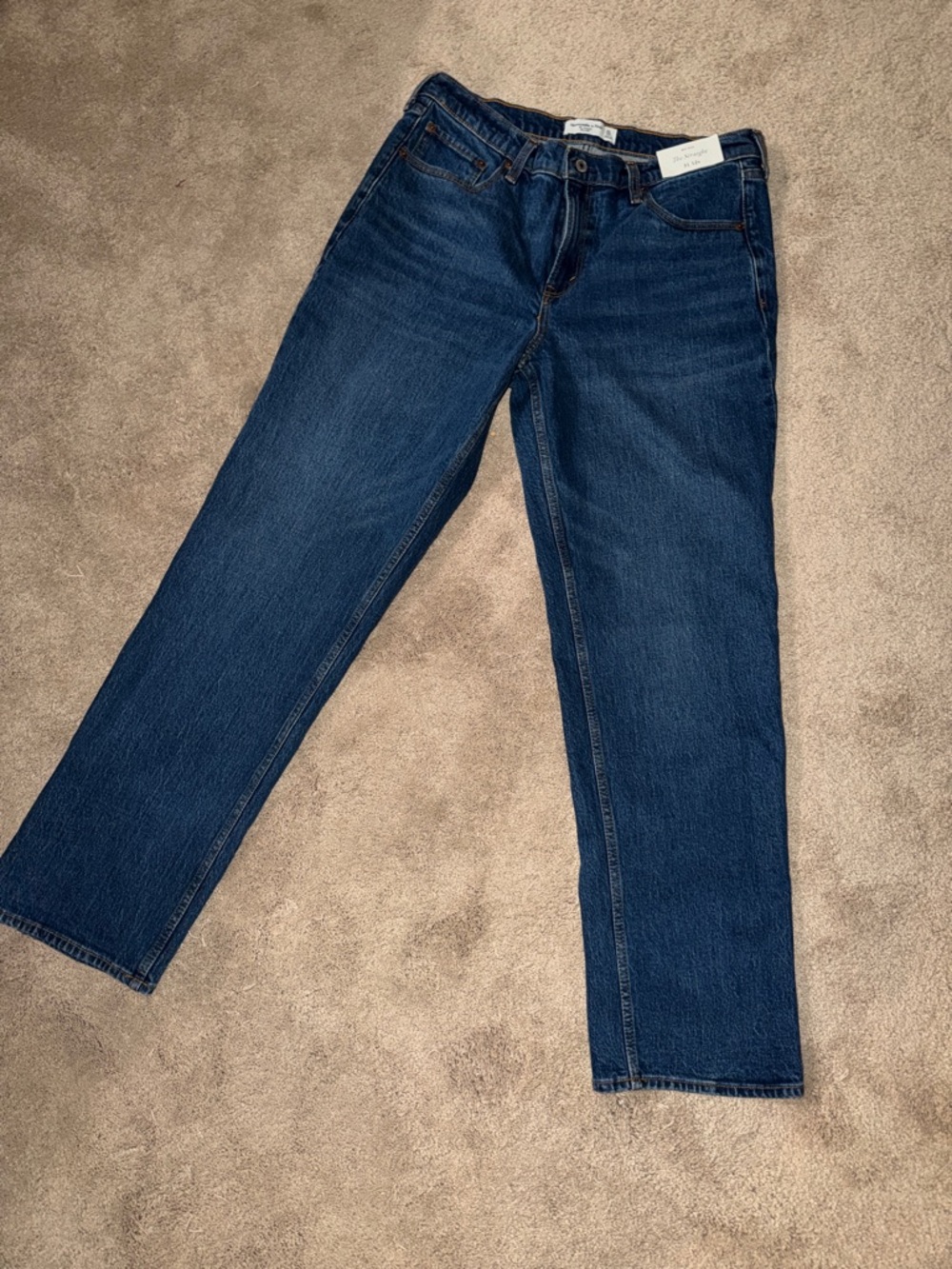 Women’s Mid Rise Straight Leg Jeans - Dark Blue